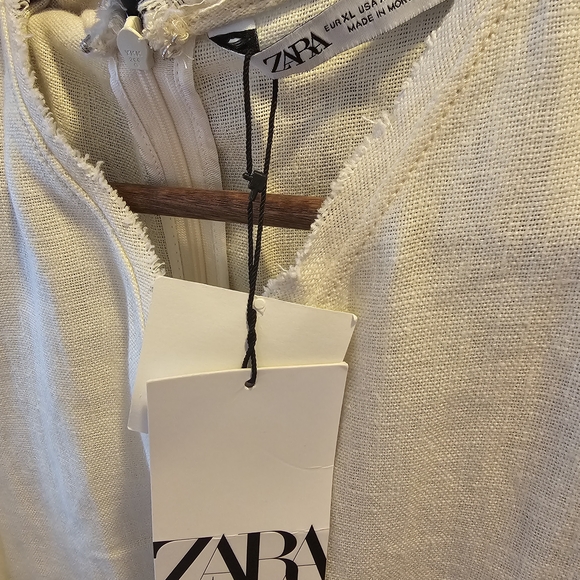 Zara Cream Textured Dress - Picture 5 of 9